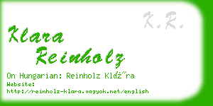 klara reinholz business card